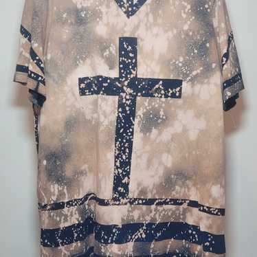 Bleached Cross T-shirt Men's Size 2XL