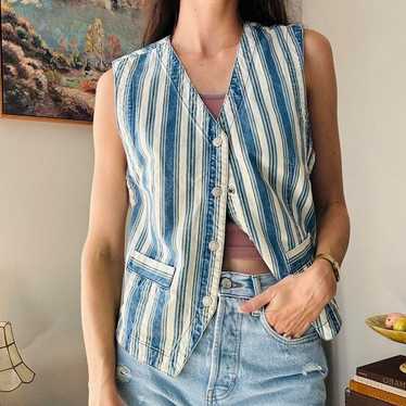 Vintage Dockers blue striped denim vest