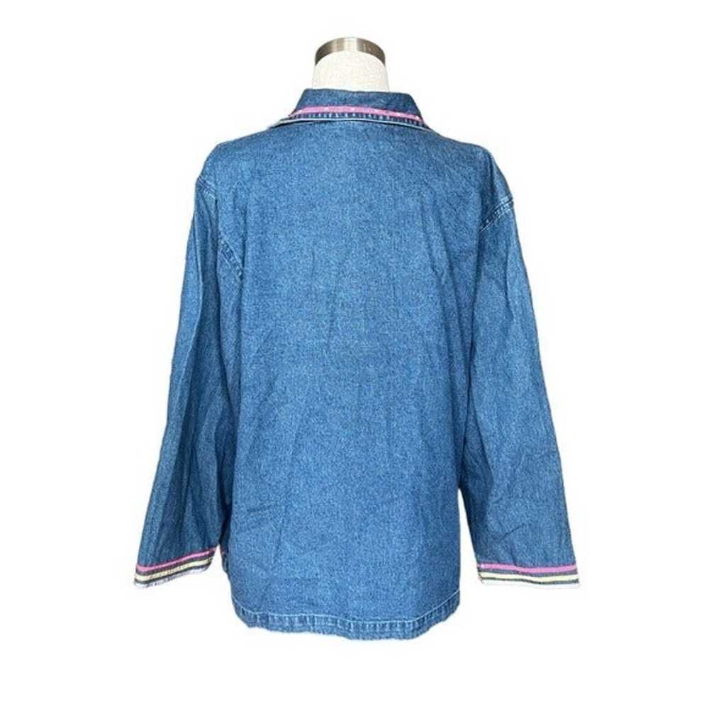 Vintage Keren Hart Denim Embroidered Jacket - image 2