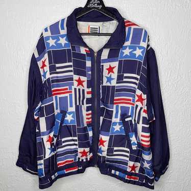 Vintage American Flag Windbreaker