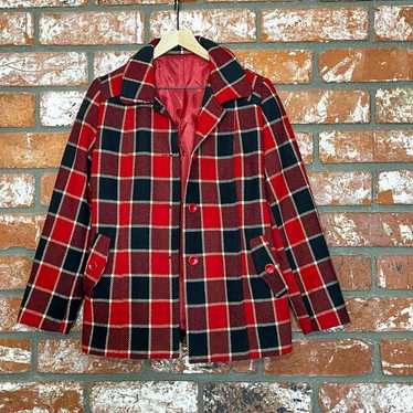 Red and black plaid coat