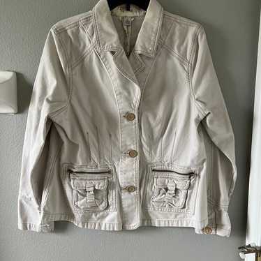 Old Navy Vintage Y2K Canvas Front Button Jacket Fr