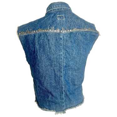 VTG Calvin Klein Vest Women's Medium Blue Denim Je