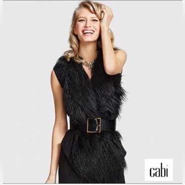 CAbi Infinite Faux Fur Vest Black Sz M #929 EUC