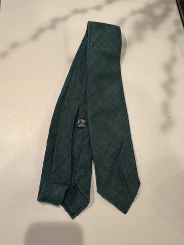 Drakes Green Shantung Silk Tie