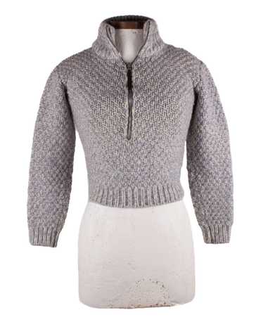 Prada PRADA LIGHT GRAY WOOL CROPPED SWEATER