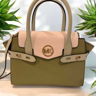 Michael Kors Carmen Medium Color-Block Sage Green