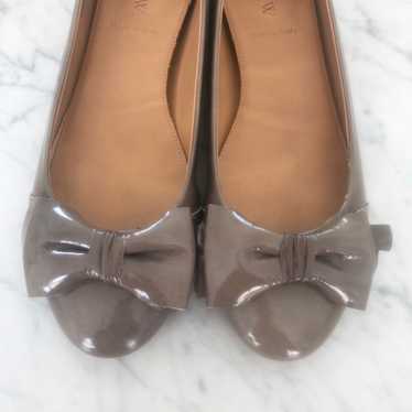 JCREW cece patent leather flats in grey