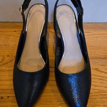 Kelly and Katie Navy Shiny Heels- new