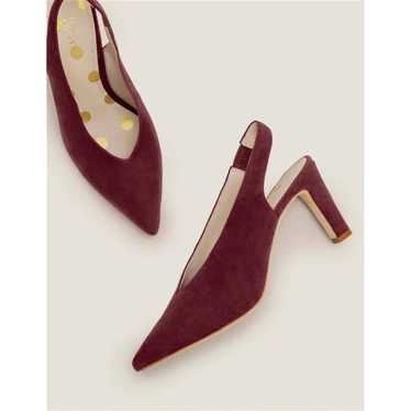 Boden Lena EY 38 Burgundy Suede Pointed Toe Slingb