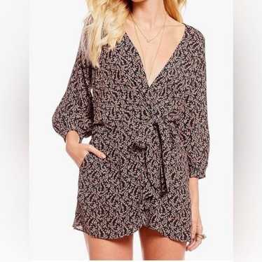 Free People Womens Clara Floral Mini Tunic Dress