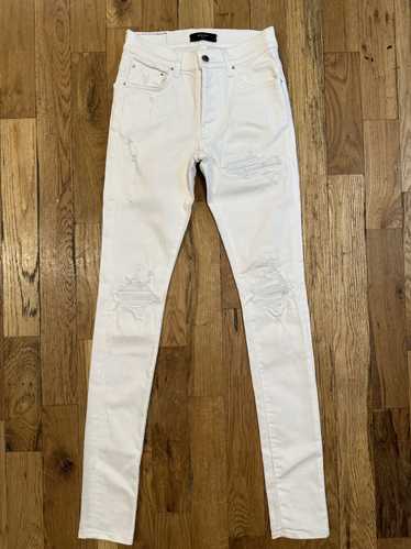 Amiri Amiri MX1 White Leather White Denim Jeans Si