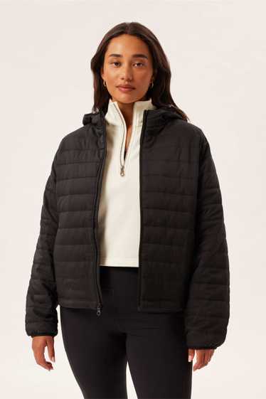 Girlfriend Collective Black Hooded Packable Puffer