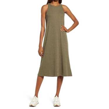 Madewell Westville Tank Midi Dress Olive Green