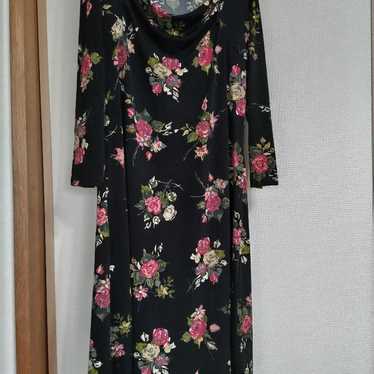 LAURA ASHLEY Black Floral Print Dress