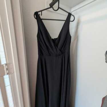 Davids Bridal Black Formal Dress - Floor Length Si