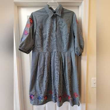 Eloquii Studio Embroidered Shirt Dress, Sz 18