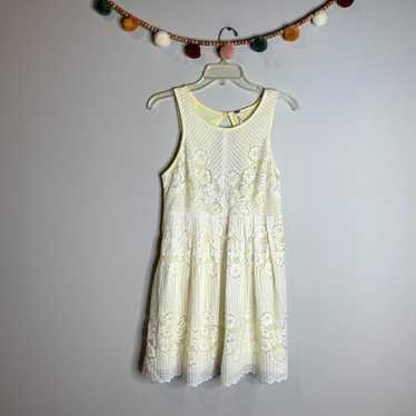 Free People Rocco White & Yellow Lace Dress