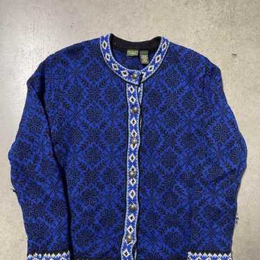 L.L.Bean Tyrolean Nordic Pattern Cardigan