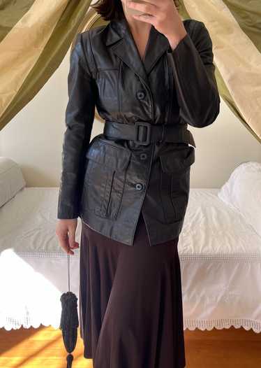 Vintage Belted Leather Jacket