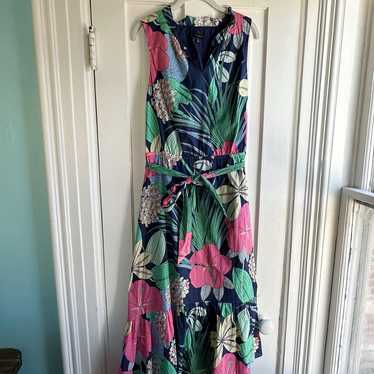 Talbots Hibiscus Floral Sleeveless Maxi Dress