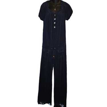 Navy Blue Juicy Couture Velvet Jumpsuit