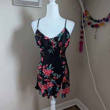 Victoria's Secret Floral Silk Babydoll Slip Small