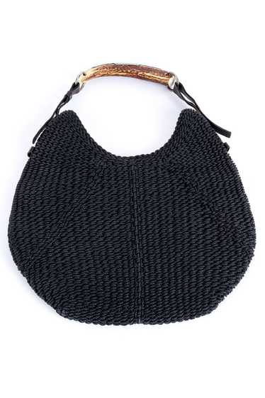 YVES SAINT LAURENT Woven Raffia Mombasa Hobo Bag