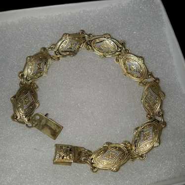 Vintage sterling silver and gold bracelet