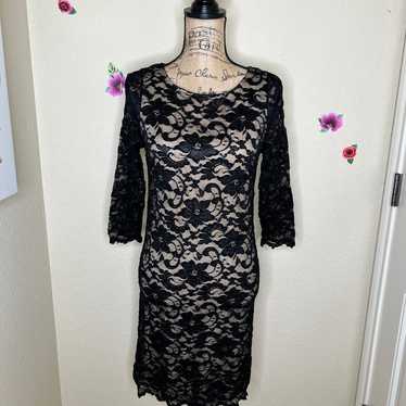 Alexia Admor Black Lace Overlay Dress