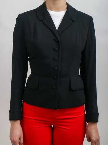 1950s Rothsmoor Black Wool Fitted Blazer