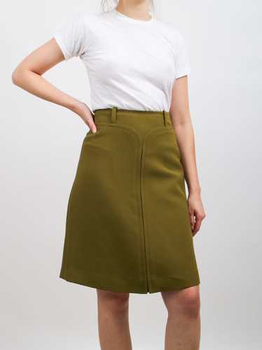 1960s Mod Olive Green Space Age Mini Skirt