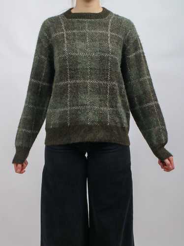 1980s Oversized Green and Gray Sweater by Robert B