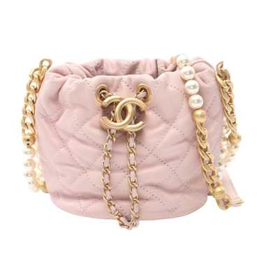 Pink Chanel Mini Calfskin About Pearls Drawstring 