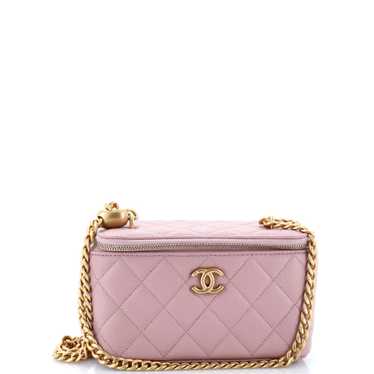 CHANEL Sweet Heart Vanity Case with Chain Quilted 