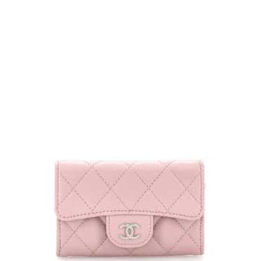 CHANEL Classic Flap Card Case Quilted Caviar