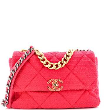 CHANEL 19 Flap Bag Quilted Tweed Large