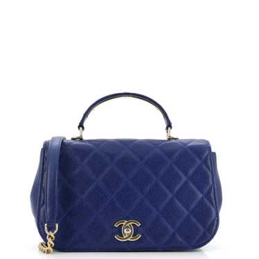 CHANEL Carry Around Flap Bag Quilted Caviar Small