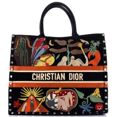 Christian Dior Book Tote Multicolor Studded Suede 