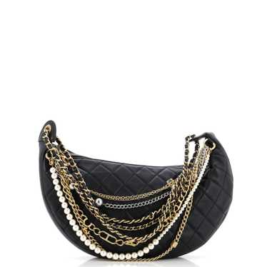 CHANEL All About Chains Hobo Quilted Lambskin