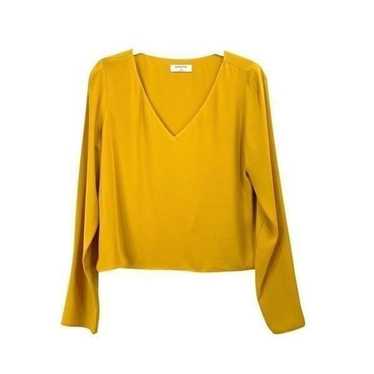 Aritzia Babaton Randy mustard yellow top blouse Si