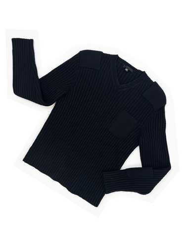 Helmut Lang ribbed knit patch sweater