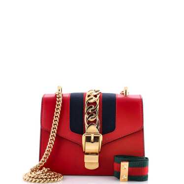 GUCCI Sylvie Chain Shoulder Bag Leather Mini