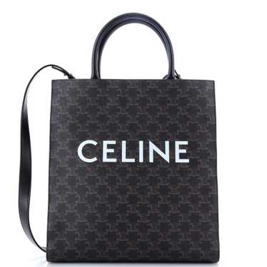 CELINE Vertical Cabas Tote Triomphe Coated Canvas 