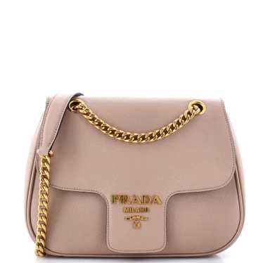 PRADA Pattina Flap Shoulder Bag Saffiano Leather S