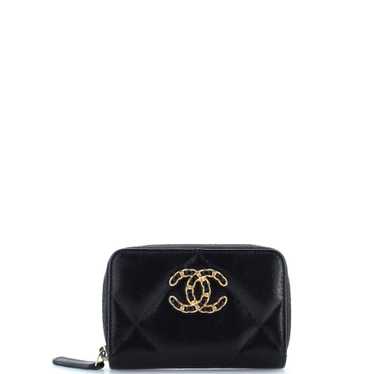 CHANEL 19 Zip Coin Purse Quilted Leather