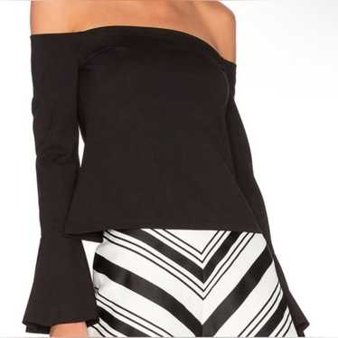 Revolve Alexis Black OFF The Shoulder Bell Sleeve 