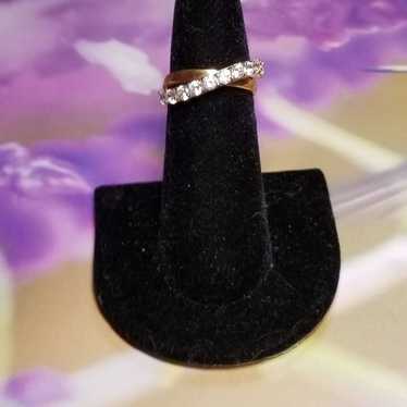 Gold over sterling crystal ring 8.5-9