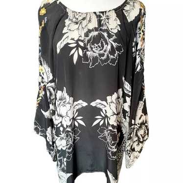 Johnny Was BIYA Floral Embroidered Silk Boho Tunic