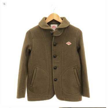 ダントン MEN'S WOOL PILE ROUND COLLAR JACKET Danton Men's Round Collared Wool Jacket in Charcoal Danton
